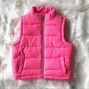 NWT Bright Pink Puffer Vest Size 4 / 5
